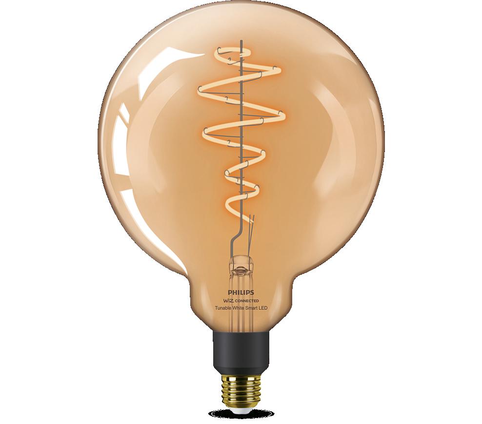 Bec LED inteligent vintage (decorativ) Philips Filament Globe AmberG200 ,Wi-Fi, Bluetooth, E27, 6W (25W), 390 lm, lumina alba (2000-5000K)