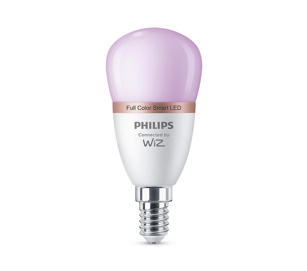 Bec LED RGB inteligent Philips Bulb P45, Wi-Fi, Bluetooth, E14, 4.9W (40W), 470 lm, lumina alba si color (2200-6500K)