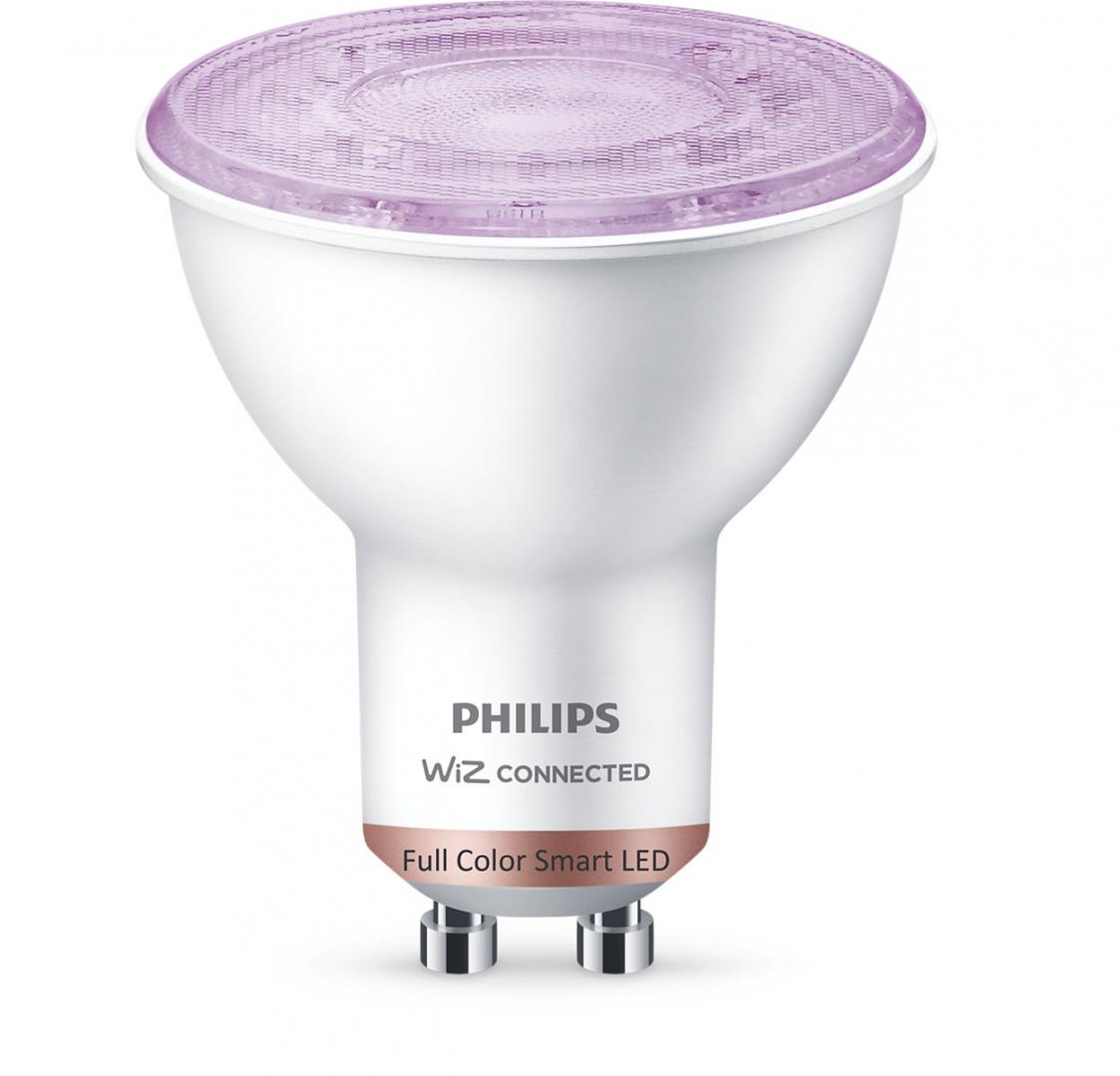 Bec LED RGB inteligent Philips Spot , Wi-Fi, Bluetooth, GU10, 4.7W(50W) ,345 lm, lumina alba si color (2200-6500K)