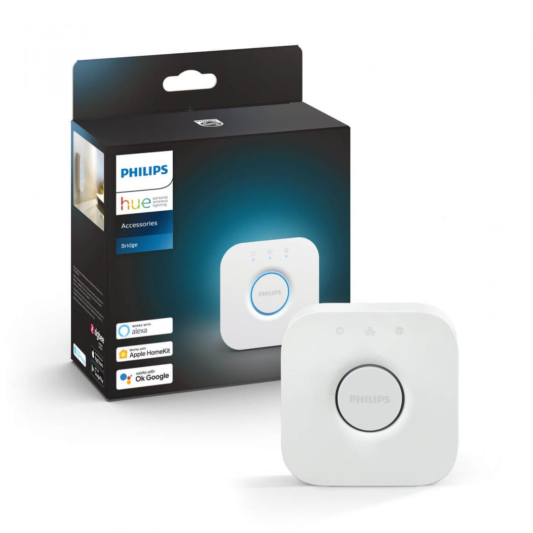 Consola Hue bridge (hub) wireless Philips Hue, Zigbee, compatibil cugamaHue, control iOS/Android, Apple Home Kit