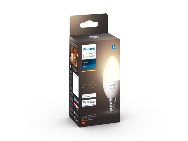 Bec LED inteligent Philips Hue B39, Bluetooth, E14, 5.5W, 470 lm ,luminacalda (2700K)