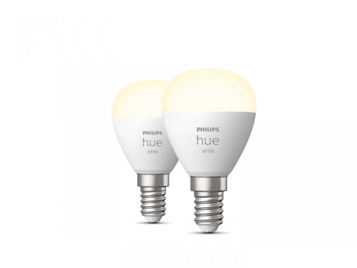 2 Becuri LED inteligente Philips Hue P45, Bluetooth, E14, 5.7W (60W) ,470lm, lumina calda (2700K)