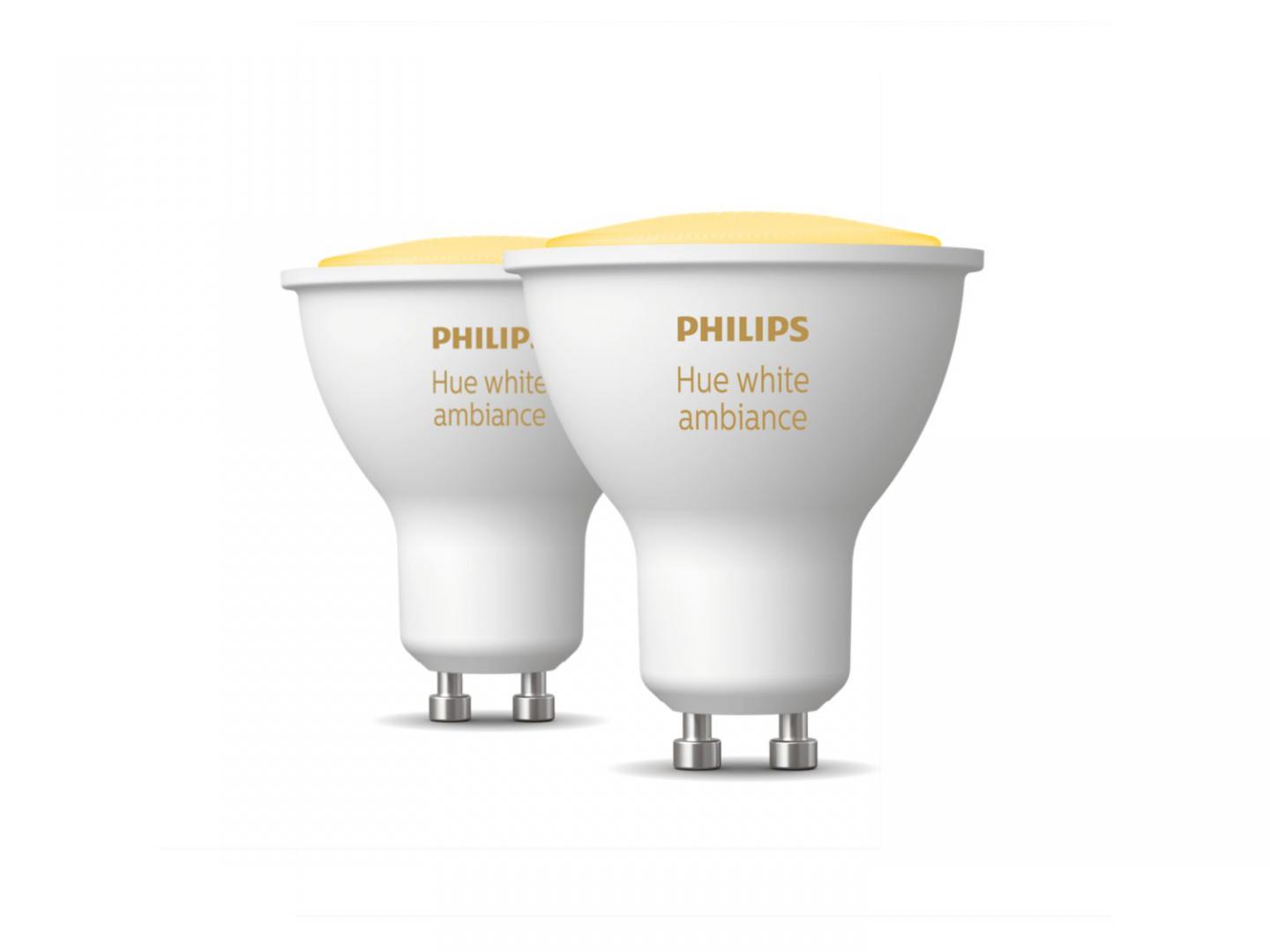 2 Becuri LED inteligente Philips Hue Spot, Bluetooth, GU10, 5W (35W) ,350lm, lumina alba (2200-6500K)