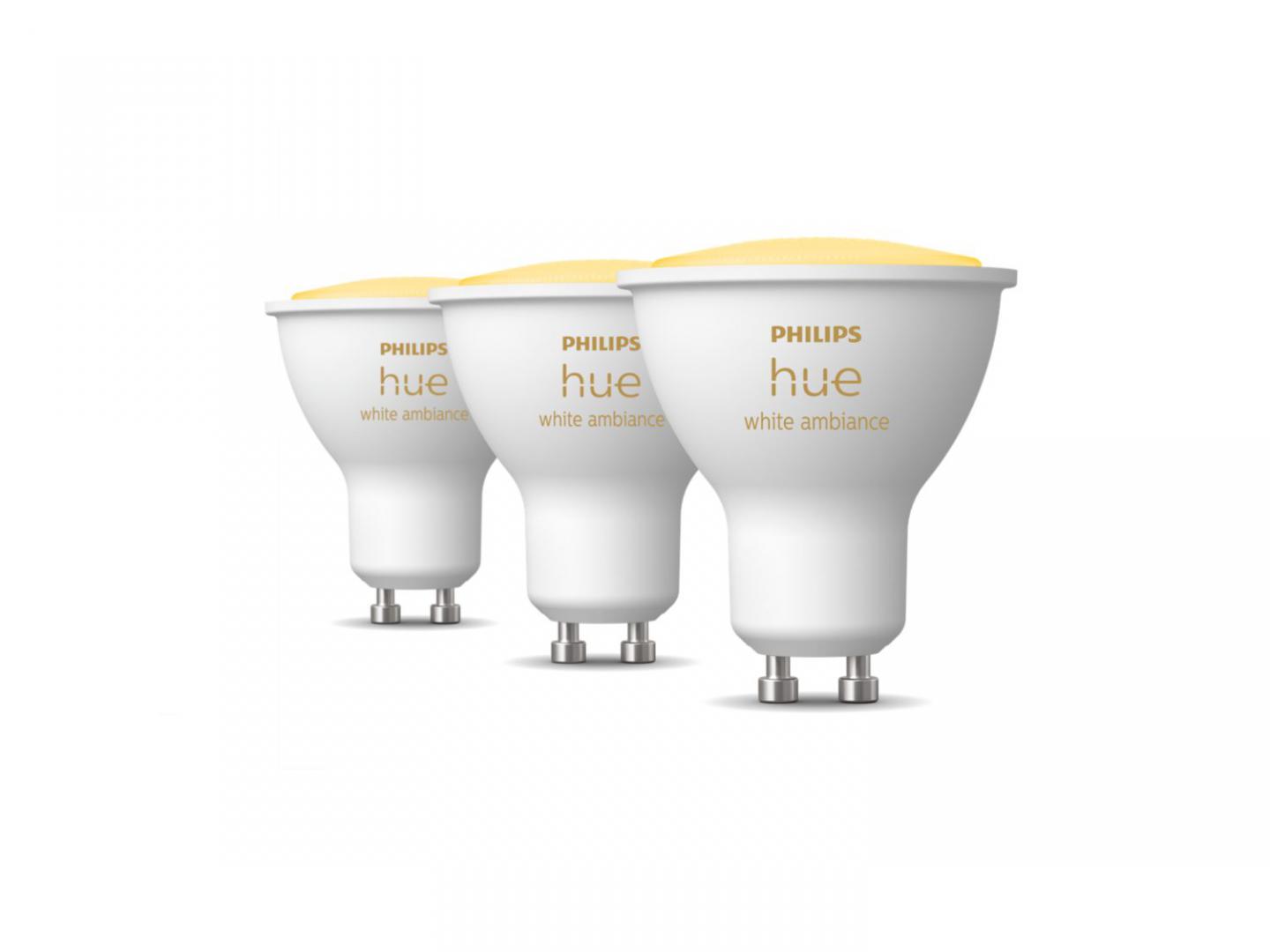 3 Becuri LED inteligente Philips Hue Spot, Bluetooth, GU10, 5W, 350 lm ,lumina alba (2200-6500K)