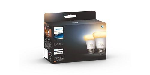 2 Becuri LED inteligente Philips Hue A60, Bluetooth, E27, 6W (60W) ,800lm, lumina alba (2200-6500K)