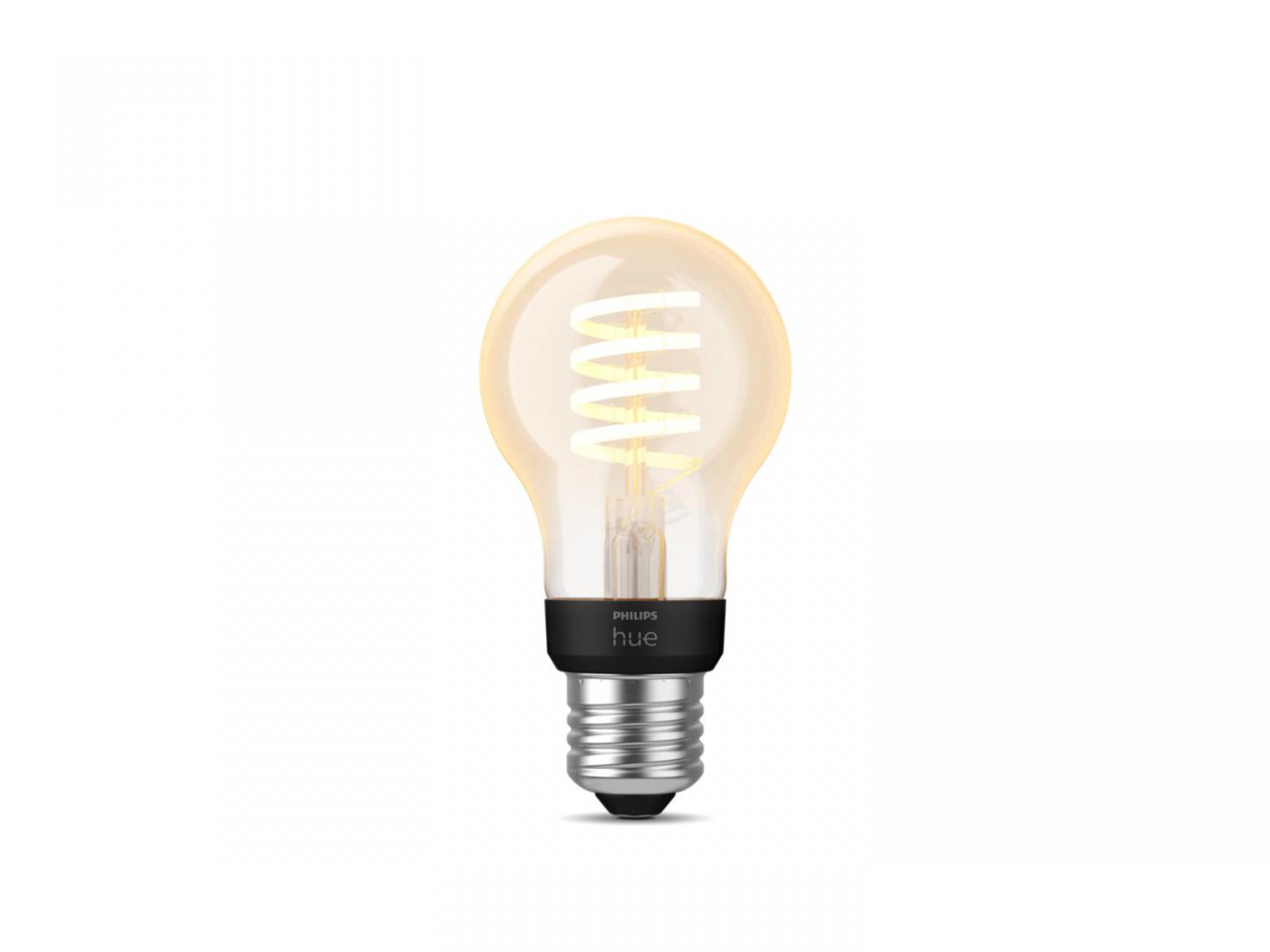 Bec LED inteligent vintage (decorativ) Philips Hue Filament Bulb A60 ,Bluetooth, E27, 7W (40W), 550 lm, lumina alba (2200-4500K)