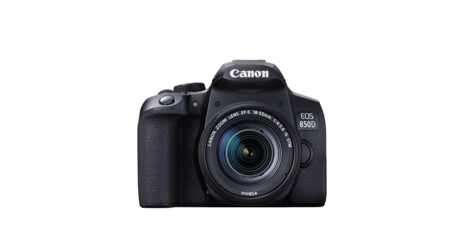 Camera foto Canon DSLR EOS 850D + EF-S 18-55 1:4-5.6 IS STM kit Black ,24.1MP, APS-C CMOS, processor imagine: Digic 8, Variangle touchscreen 7.5 cm (3.0") 3:2 Clear View II, viteza rafala 7.5 fps, ,ISO auto 100-25600 extindere pana la 51200, 45 puncte focalizare, filmare 4k 3840 x 2160 (29.97, 25