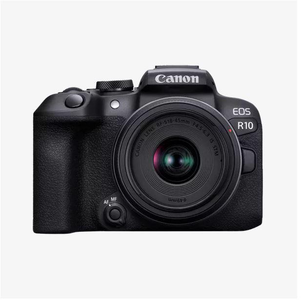 Camera foto Canon Mirrorless EOS R10 kit + obiectiv RF-S 18-45mm F4.5- 6.3 IS STM , Black, sensor APS-C 24.2 MP,rezolutie sensor imagine: CMOS, 22,3 x 14,8 mm, Raport de aspect: 3:2, sistem curatare integrat, Procesor imagine Digic X, Montură obiectiv: RF, Distanţă focală: 1.6 X, Focalizare: Dual