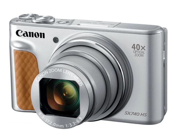 Camera foto Canon PowerShot SX740HS Silver, 20.3 MP, senzor CMOS tip 1/2,3, cu iluminare din spate, 40x Zoom optic, 40x Zoom digital, 3" LCD rabatabil, processor imagine DIGIC 8, focalizare TTL, ISO100-3200, WiFi, GPS, Bluetooth, efecte fotografice, filmare 4K/ 25 fps, compatibil SD/SDHC/SDXC, HDMI