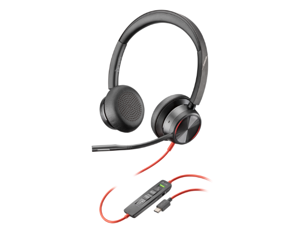 Poly Blackwire 8225 Stereo USB-C Headset +USB-C/A Adapter