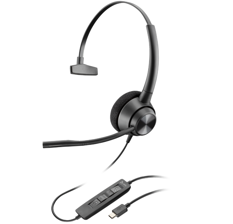 Poly EncorePro 310 Monaural USB-A Headset TAA