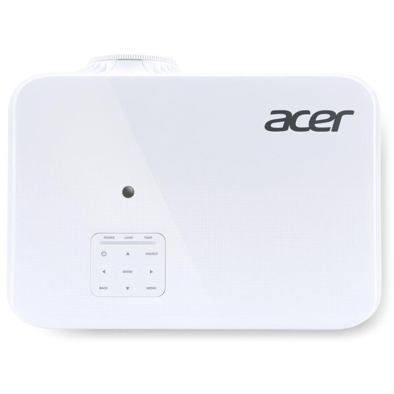 Videoproiector Acer P5535, DLP, FHD 1920*1080, up to WUXGA 1920*1200, 4500 lumeni/ 3600 Eco, 16:9/ 4:3, 20.000:1, zoom 1.3x, dimensiune maxima imagine 300", distanta maxima de proiectie 7.5 m, boxa 16W, lampa 4.000 ore/ 15.000 ore Eco, 24-34 dB, greutate 2.73 kg, 2* VGA, composite video, 2* HDMI