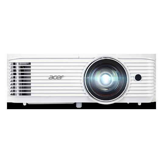 Proiector ACER S1386WH, DLP, WXGA 1280x800, up to WUXGA 1920x1200, 3D ready, 3600 lumeni, 16:10 nativ, 16:9/4:3 compatibil, 20.000:1, distanta maxima de proiectie 3.4 m, lampa 10.000 ore Extreme Eco, HDMI, composite video, VGA, audio in/ out, boxa 16W, 3.1 kg, culoare alb