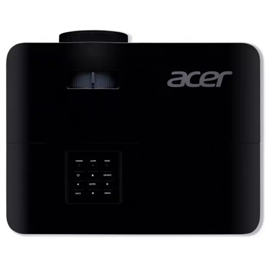 Videoproiector Acer X119H, SVGA 800*600, up to WUXGA (1920* 1200), 4.800 lumeni, 4:3/ 16:9, 20.000:1, zoom 1.1x, dimensiune maxima 300", distanta maxima de proiectie 11.8 m, boxa 3W, lampa 6.000 ore/ 15.000 ore ExtremeEco, 2.8 kg, D-sub, HDMI, PC audio in/ out, Composite Video (RCA), DC Out (5V/1A