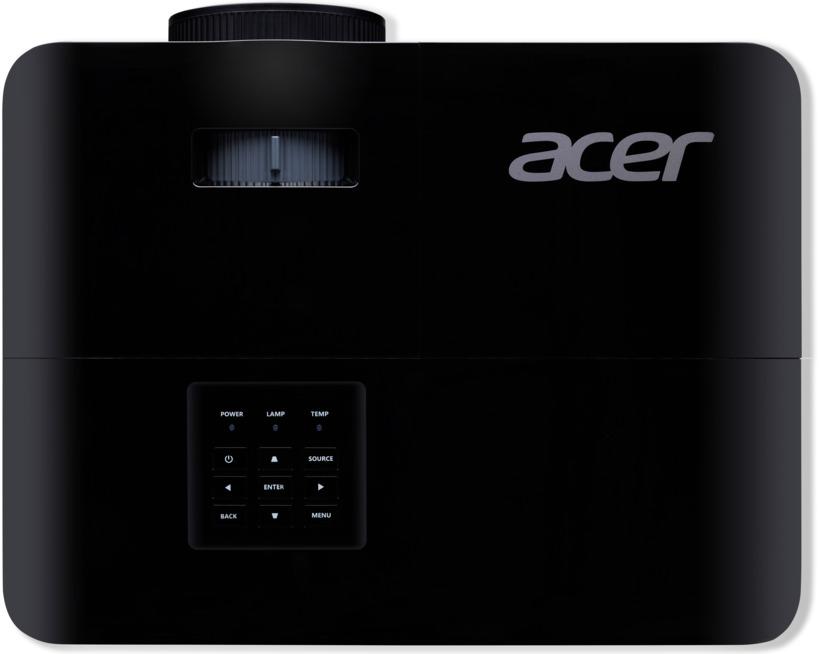 Proiector Acer X1228i, DLP 3D ready, XGA 1024* 768, up to WUXGA 1920* 1200, 4800 lumeni, 4:3/ 16:9, 20.000:1, zoom 1.1, dimensiune maxima imagine 300", distanta maxima de proiectie 11.8 m, boxa 3W, lampa 6.000 ore/ 15.000 ore extreme eco, 27-35 dB, greutate 2.75 kg, D-sub, HDMI, PC audio in/ out