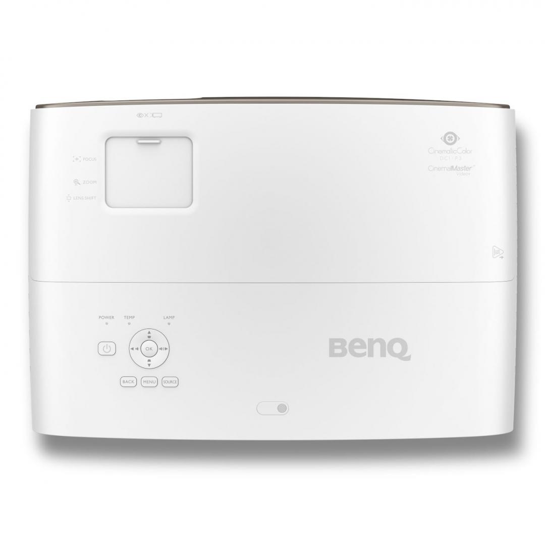 Videoproiector BENQ W2700I Premium Home Theatre 4K HDR cu Android TV, 4K UHD 3840* 2160, 2.000 lumeni, 16:9, 30.000:1, lampa 4.000 ore/ 15.000 ore Ecomode, zoom 1.3x, 3* HDMI, USB tip A-1 (3.0/ Alimentare, 0A/Cititor), USB tip A-3 (2.0/ Alimentare 2,5A), USB tip mini B-1 (Service), RS232