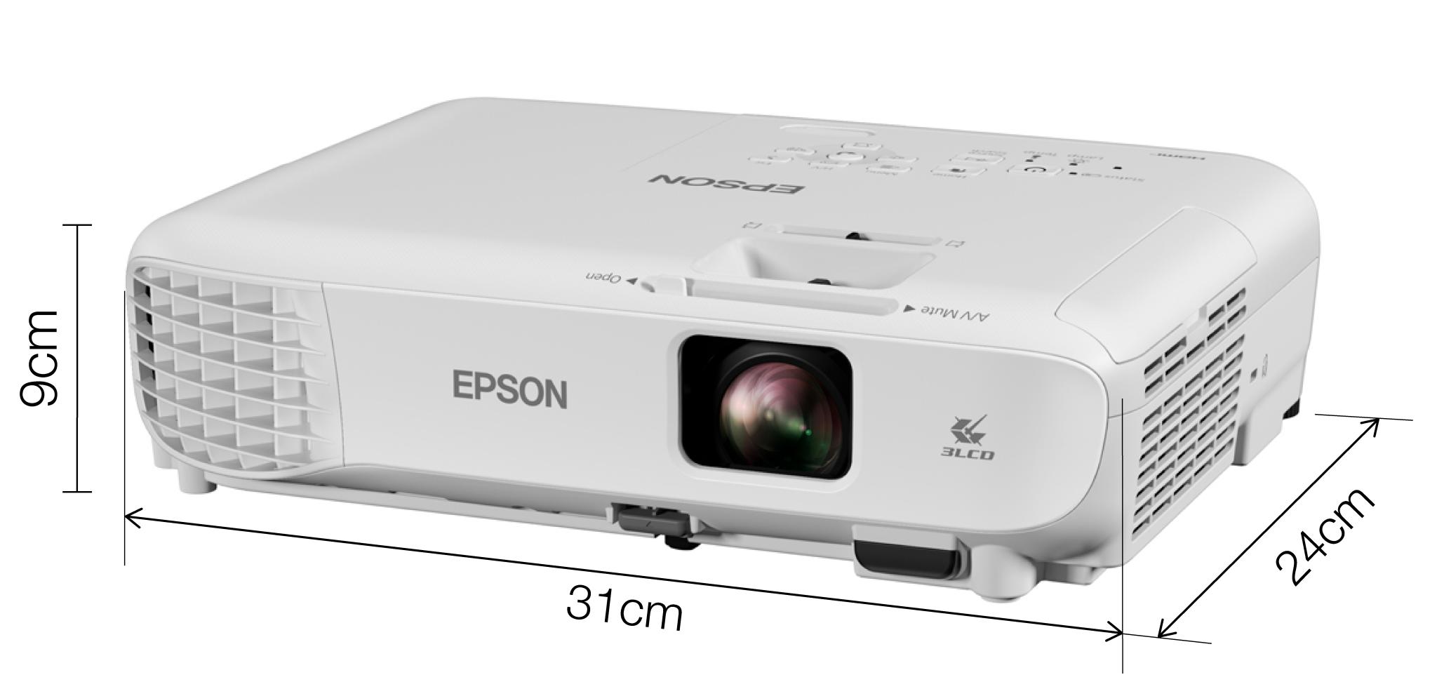 Proiector Epson EB-W06 (succesor EB-W05), 3LCD, 3700 lumeni, WXGA 1280* 800, 16:10, HD ready, 16.000:1, lampa 6.000 ore/ 12.000 ore Ecomode, dimensiune maxima imagine 320", distanta maxima de proiectie 10 m, USB 2.0 Type A, USB 2.0 Type B, VGA in, HDMI in, Composite in, Cinch audio in, Wireless LAN