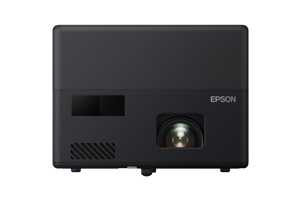 Proiector Epson EF-12 Mini laser Smart projector, 3LCD, 1000 lumeni, FHD 1920*1080, 16:9, 2.500.000:1, laser, dimensiune maxima imagine 150", USB 2.0 Type A, USB 2.0 Type B, Stereo mini jack audio out, HDMI ARC, HDMI (HDCP 2.3), Android TV, Kensington lock, boxa 2W inclusa, Chromecast, Google