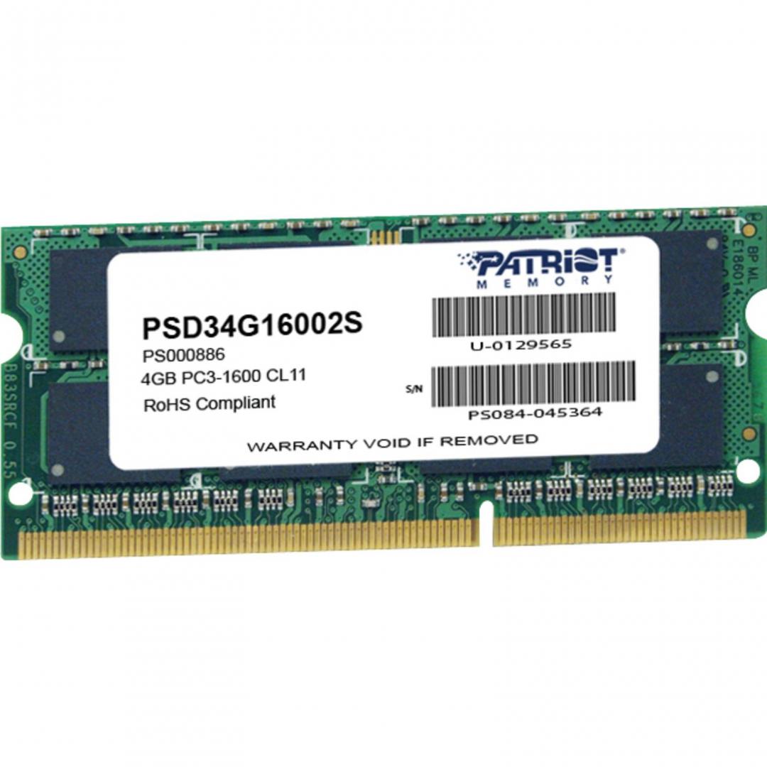Memorie RAM notebook Patriot, SODIMM, DDR3, 4GB, CL11,1600Mhz