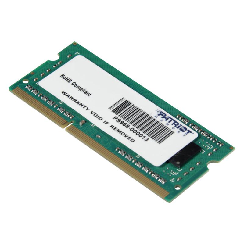 Memorie RAM notebook Patriot, SODIMM, DDR3, 4GB, CL11, 1600Mhz