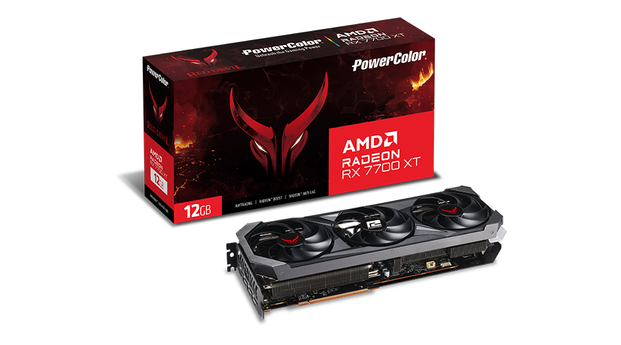 Placa Video POWER COLOR RedDevil AMD Radeon RX 7700 XT 12GB, 192 bit GDDR6, PCIE 4.0, 1x HDMI 3x DP