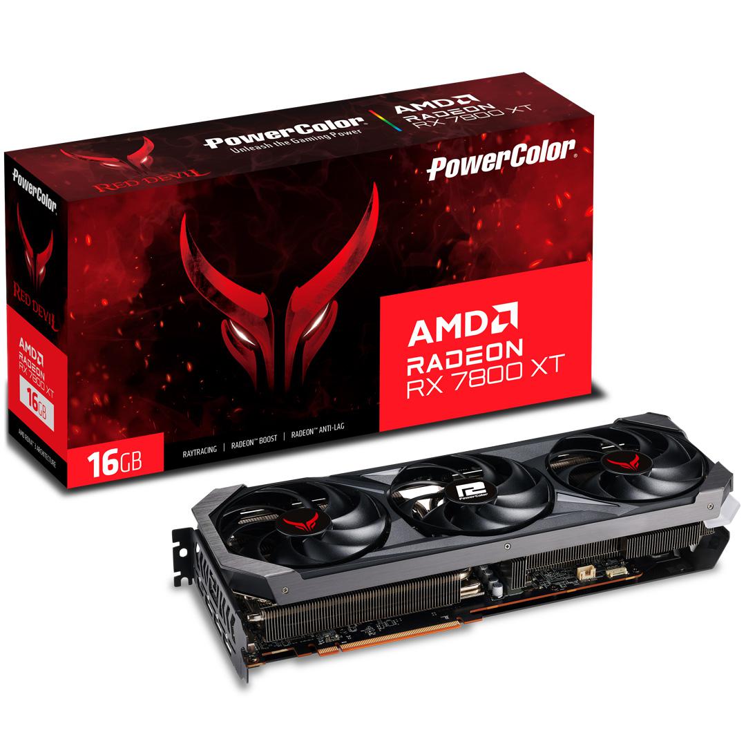 Placa Video POWER COLOR RedDevil AMD Radeon RX 7800 XT 16GB, 256 bit GDDR6, PCIE 4.0, 11x HDMI 3x DP