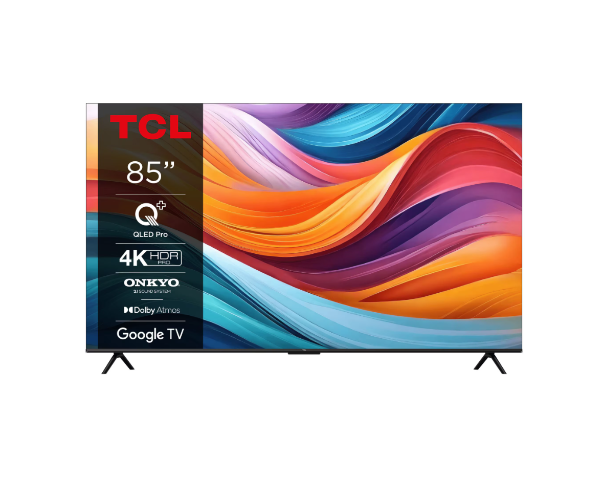 Televizor TCL QLED 85T7B, 214 cm, Smart Google TV, 4K Ultra HD, Clasa F
