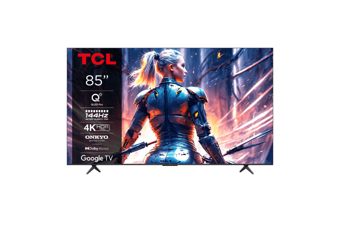 Televizor TCL QLED 85T8B, 214 cm, Smart Google TV, 4K Ultra HD, 100Hz, Clasa F (Model 2024)