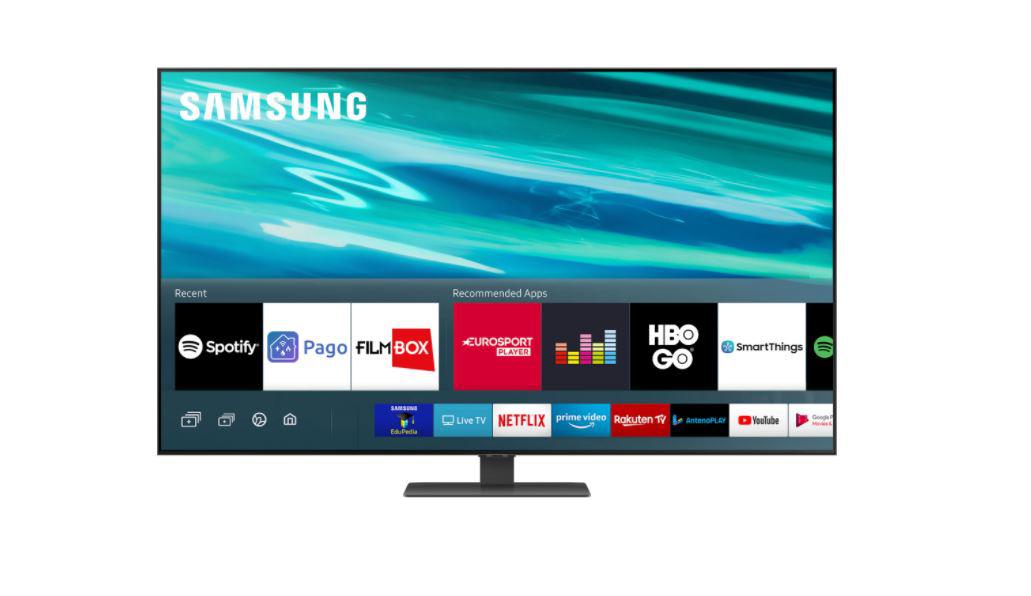 Televizor, Samsung, SM, QE50Q80AATXXH, 2020, 125CM, QLED, Smart TV, 4K ,Negru, Plat, Tizen, Mirroring iOS, Android, Procesor Quantum 4K,HDR10+/HLG, 120Hz, DVB-T2CS2, 2.2, 60 W, Subwoofer integrat: Da, Wi-Fi,Bluetooth, 1 x RJ-45, 1 x S/PDIF, CI+ slot, 4 x HDMI, 2 x USB, 1 x RF,200 x 200, Cablu de