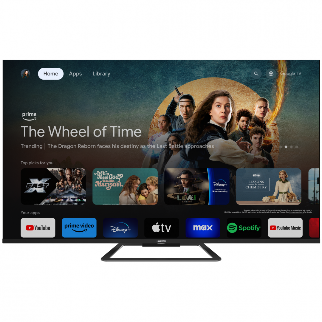 QLED TV HORIZON 4K-GTV 65HQ8590U/D, 65" QLED, 4K Ultra HD (2160p), Dolby Vision HDR / HDR10 / HLG, Digital TV-Tuner DVB- S2/T2/C, CME 800Hz, Googlecast + Google Assistant + BT, Contrast 3000:1, 350 cd/m2,1x LAN (RJ45), 1x CI+, 4x HDMI (v2.0), 2x USB (v2.0), 1x USB (v3.0), 1x AV IN(Mini), 1x AUX, 1x