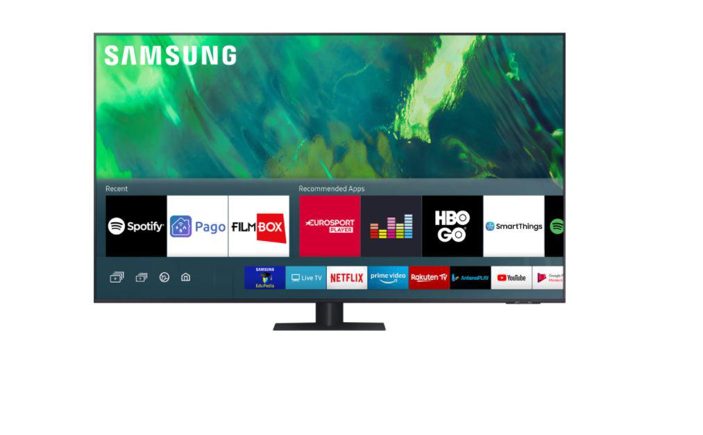 Televizor, Samsung, SM, QE65Q70AATXXH, 2021, 163CM, QLED, Smart TV, 4K ,Negru, Plat, Tizen, Mirroring iOS, Android, Quantum Processor 4K,HDR10+/HLG, 120Hz, DVB-T2CS2, 2, 20 W, Subwoofer integrat: Nu, Wi-Fi,Bluetooth, 1 x RJ-45, 1 x S/PDIF, CI+ slot, 3 x HDMI, 2 x USB, 1 x HDMI2.1, 400 x 300, Cablu