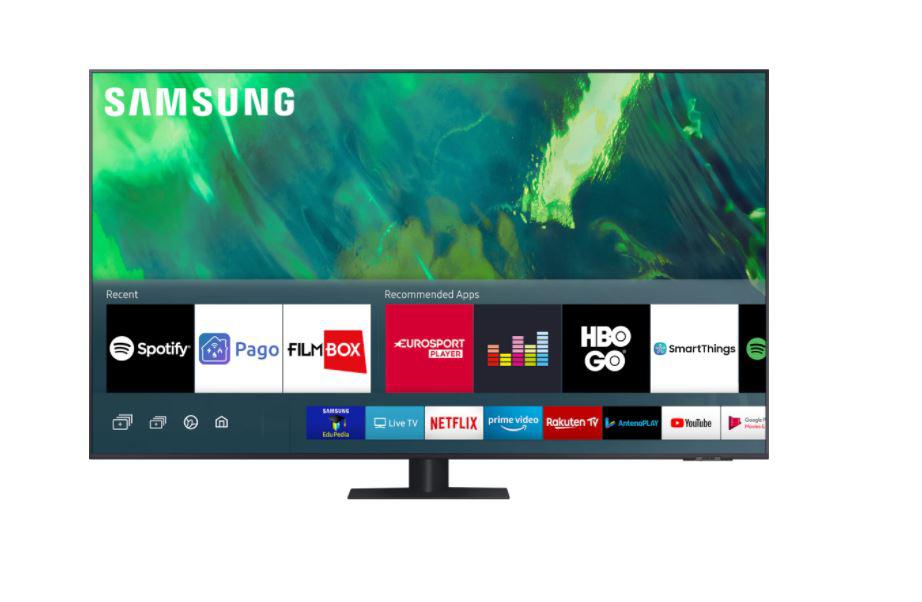 Televizor QLED SAMSUNG QE75Q70AATXXH, 189 cm, Smart, 4K Ultra HD, QLED ,Clasa E, QuantumDot, HDR, Tizen, YouTube, Netflix, HBOGo, Asistent vocalinteligent, Screen Mirroring, Inregistrare USB, iOS, Android, Bixby,Quantum Processor 4K, 3840 x 2160, HDR 10+, HLG, Wide Viewing Angle,Supreme UHD Dimming