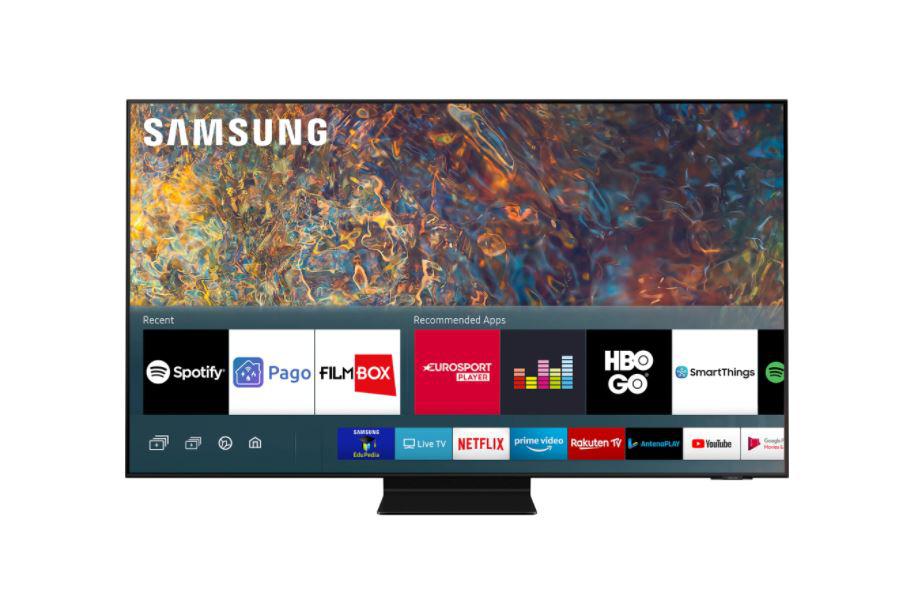 Televizor, Samsung, SM, QE75QN90AATXXH, 2021, 189CM, NEO QLED, Smart TV ,4K, Negru, Plat, Tizen, Mirroring iOS, Android, Neo Quantum Processor4K, HDR10+/HLG, 120Hz, DVB-T2CS2, 4.2, 60 W, Subwoofer integrat: Da,Wi-Fi, Bluetooth, 1 x RJ-45, 1 x S/PDIF, CI+ slot, 3 x HDMI, 2 x USB, 1x HDMI 2.1, 400 x