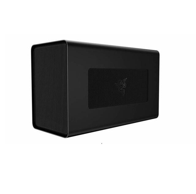 Placa video externa Razer Core X Chroma External graphics enclosure with gaming-grade desktop power, ports, and Razer Chroma.  TECH SPECS INPUT & OUTPUT Thunderbolt™ 3 (connection to the system) 4 X USB 3.1 Type-A Gigabit Ethernet INTERNAL POWER SUPPLY 700 Watts LAPTOP POWER DELIVERY Up to 100 Watts