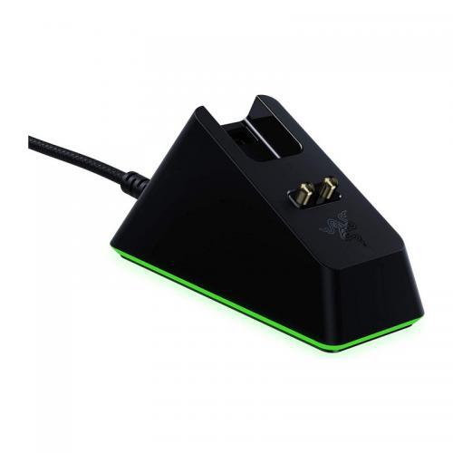 Razer Mouse Dock Chroma Wireless Mouse Charging Dock with Razer Chroma RGB  USB-A port for mouse dongle USB 2.0 Micro-B port - provides connection to PC for dongle and charging Anti-slip base Razer Chroma™ RGB enabled with 16.8 million color options Dimensions: Length x Width x Height 2.77" x 1.80"