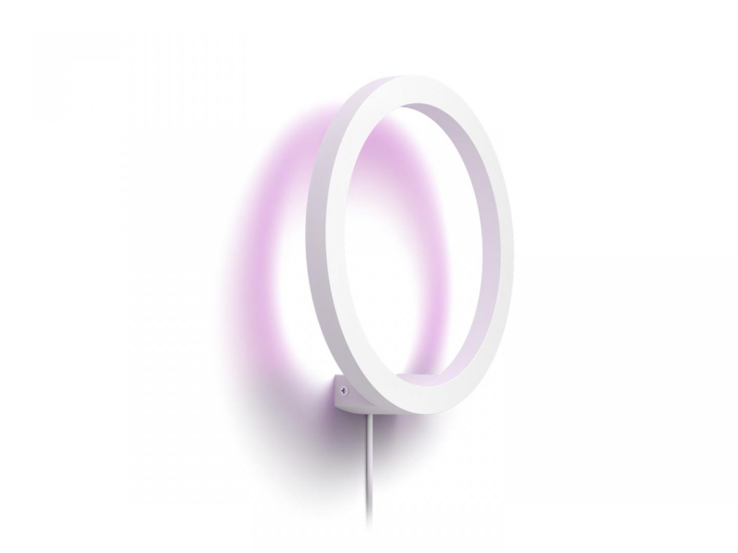 Aplica LED RGB Philips Hue Sana, Bluetooth, 20W (175W), 1400 lm, luminaalba si color (2200-6500K), IP20, 25.5cm, Alb