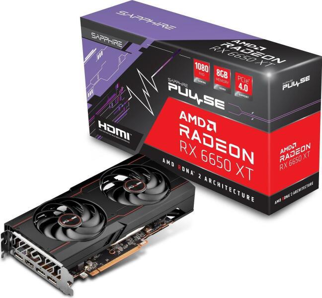 Placa Video AMD RADEON SAPPHIRE PULSE RX 6650 GAMING XT OC 8GB GDDR6 128 bit