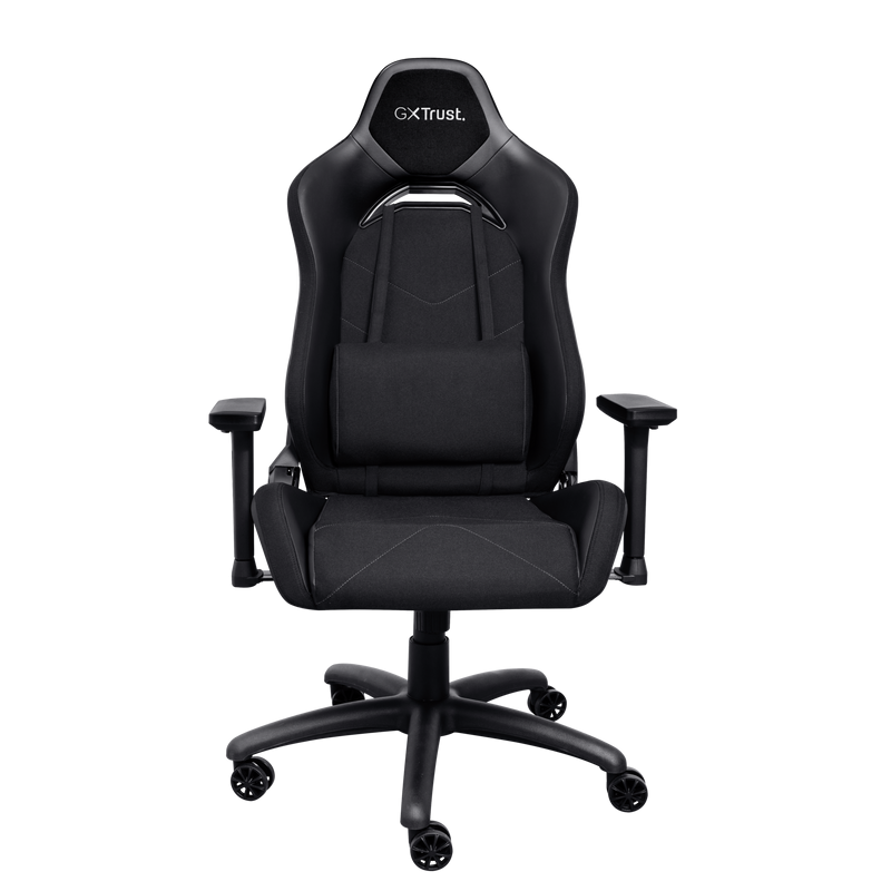 Scaun gaming Trust GXT 714 Ruya, greutate maxima suportata 150 kg, inaltime adjustabila scaun 10 cm, baza stea cu 5 roti, negru