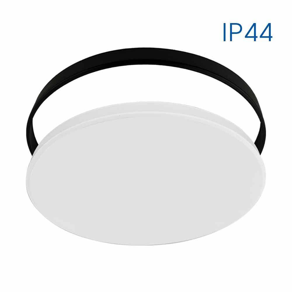 Plafoniera LED pentru baie cu inel interschimbabil Vivalux SIRI, 24W, 1900 lm, lumina neutra (4000K), 120°, IP44, Ø320x55mm, 15000h, Alb/Negru