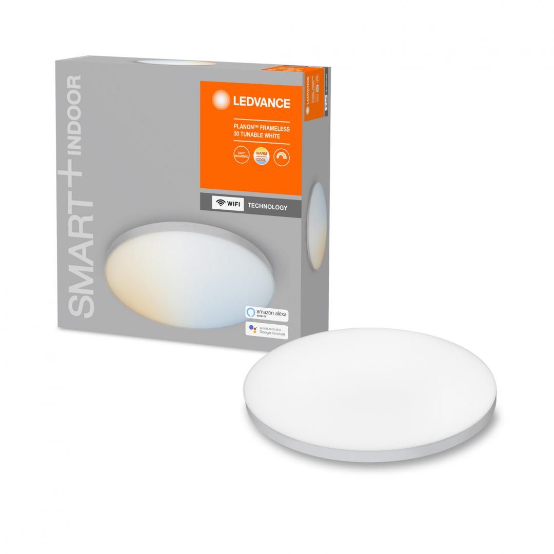 Plafoniera LED inteligenta Ledvance SMART+ Wifi Planon 300, 20W, 2300 lm, lumina alba (3000-6500K), IP20, Ø30cm, aluminiu/PMMA, Alb