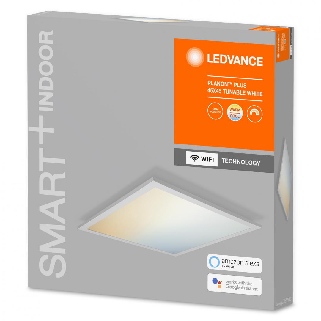 Panou LED inteligent Ledvance SMART+ Wifi PLANON 450, 28W, 2000 lm ,lumina alba (3000-6500K), IP20, 450x450x56mm, aluminiu, Alb