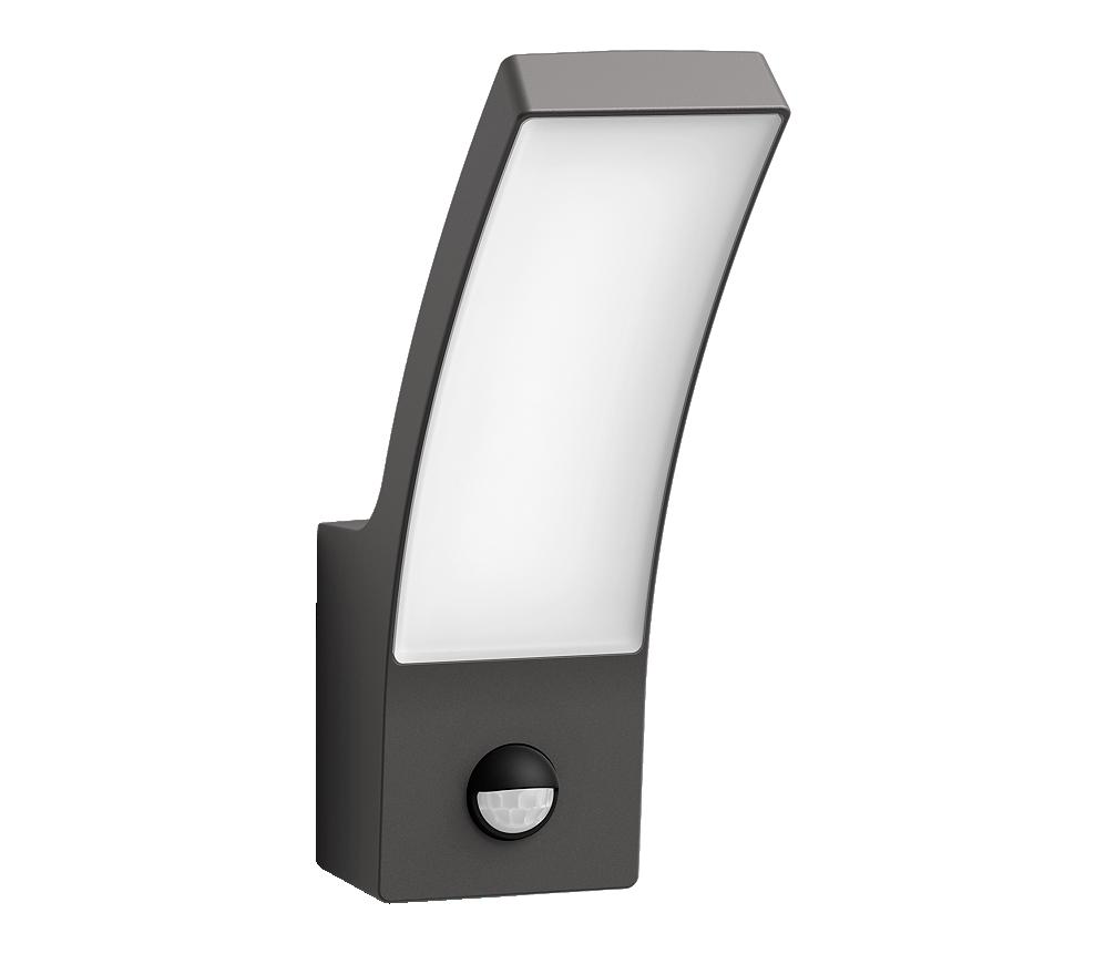 Aplica LED pentru exterior cu senzor de miscare Philips Splay, 12W, 1100lm, lumina calda (2700K), IP44, 240x80x160mm, Antracit