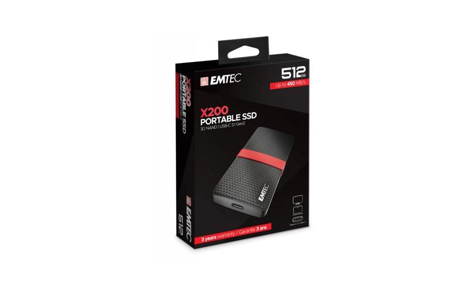 SSD Extern Emtec,GX200, 512GB, USB 3.1, Black