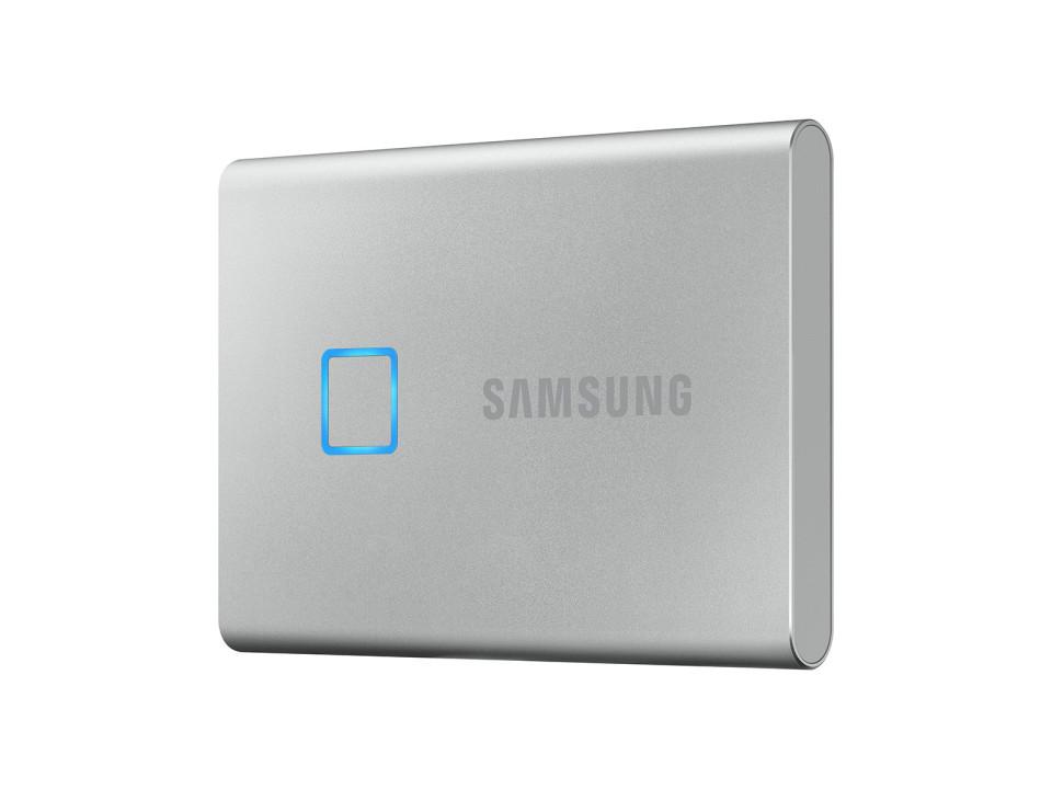 SSD Extern Samsung T7 Touch portabil, 2TB, Silver, USB 3.1