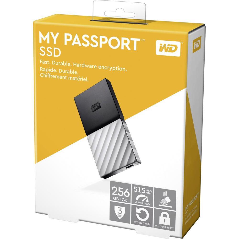 SSD Extern WD 2.5" My Passport, 256GB, negru, USB 3.1