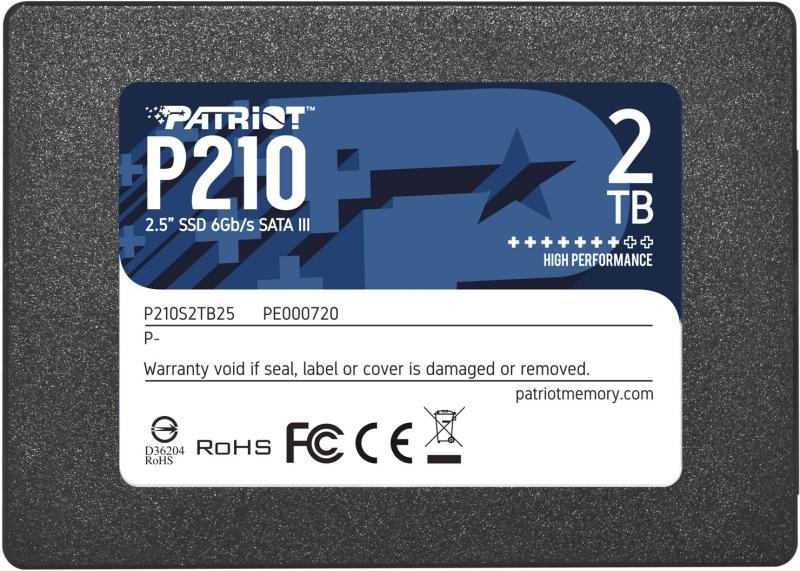 SSD Patriot P210, 2TB, 2.5", SATA3, rata transfer r/w: 520/430 mb/s, 7mm