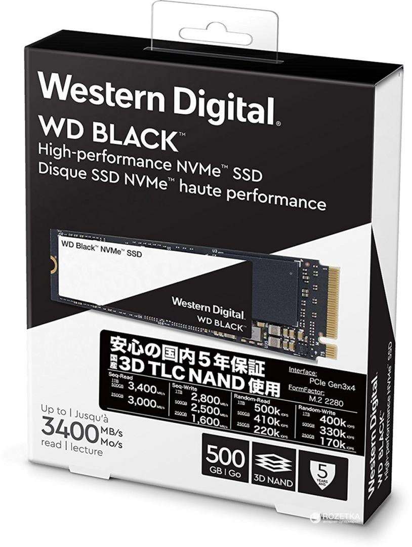 SSD WD Black 500GB PCI Express 3.0 x4 M.2 2280