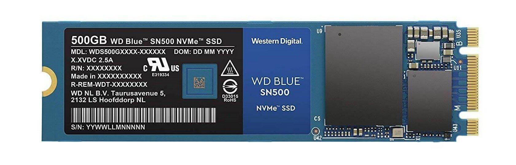 SSD WD Blue SN500 500GB PCI Express 3.0 x2 M.2 2280