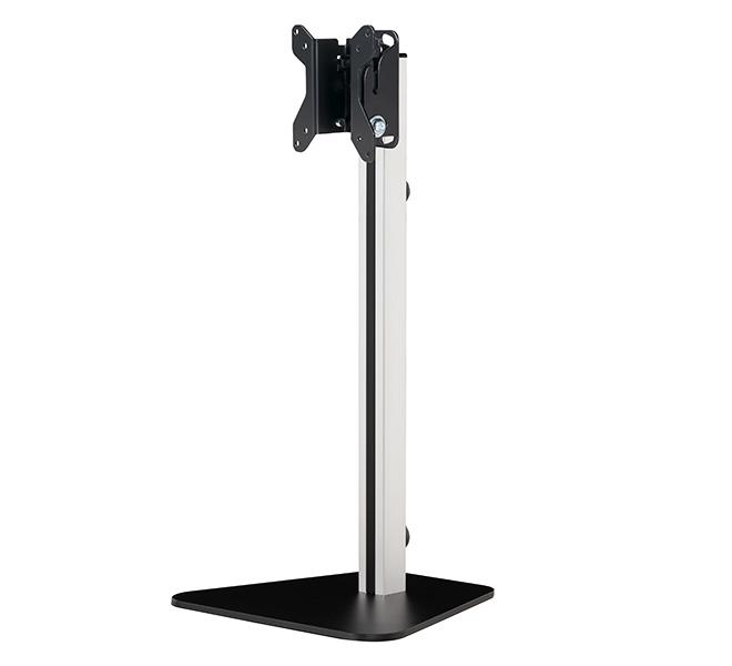 Stand birou B-Tech, pentru display-uri cu diagonala pana la 32", suporta pana la 10kg, cu inclinatie +17°/-10°, VESA min. 75x75, VESA max. 100x100, cable management integrat, negru/argintiu