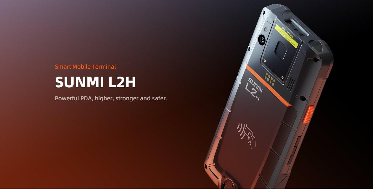 SUNMI MOBILE T8911 L2H - Handheld Wireless Terminal, Android 11, 4GB + 64GB, 16MP rear + 5MP front cameras, 2D Scanner, Fingerprint, GMS